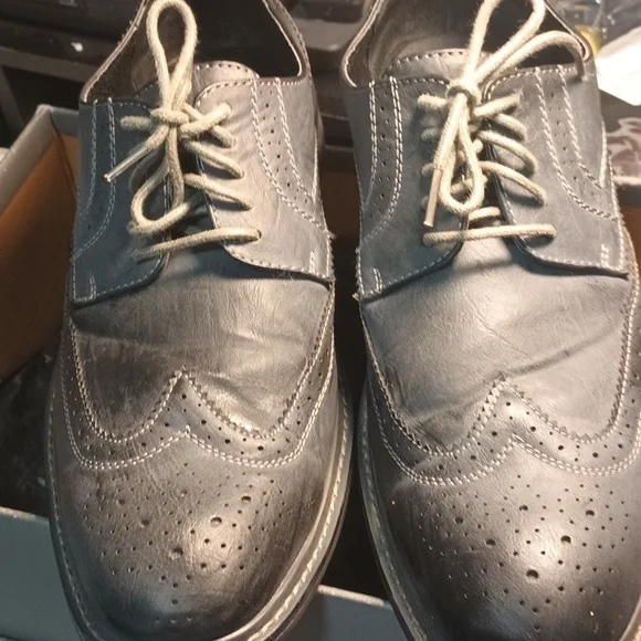 ? Perry Ellis gray & blue oxfords Perry Ellis Oxford Gray Dress Shoes for Men for sale | eBay main image 2